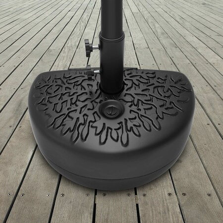 Pure Garden Half Moon 34 lb Weighted Semicircle Umbrella Base 50-LG1211